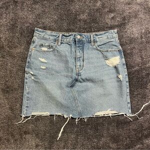 Old Navy Light Blue Distressed Mini Skirt